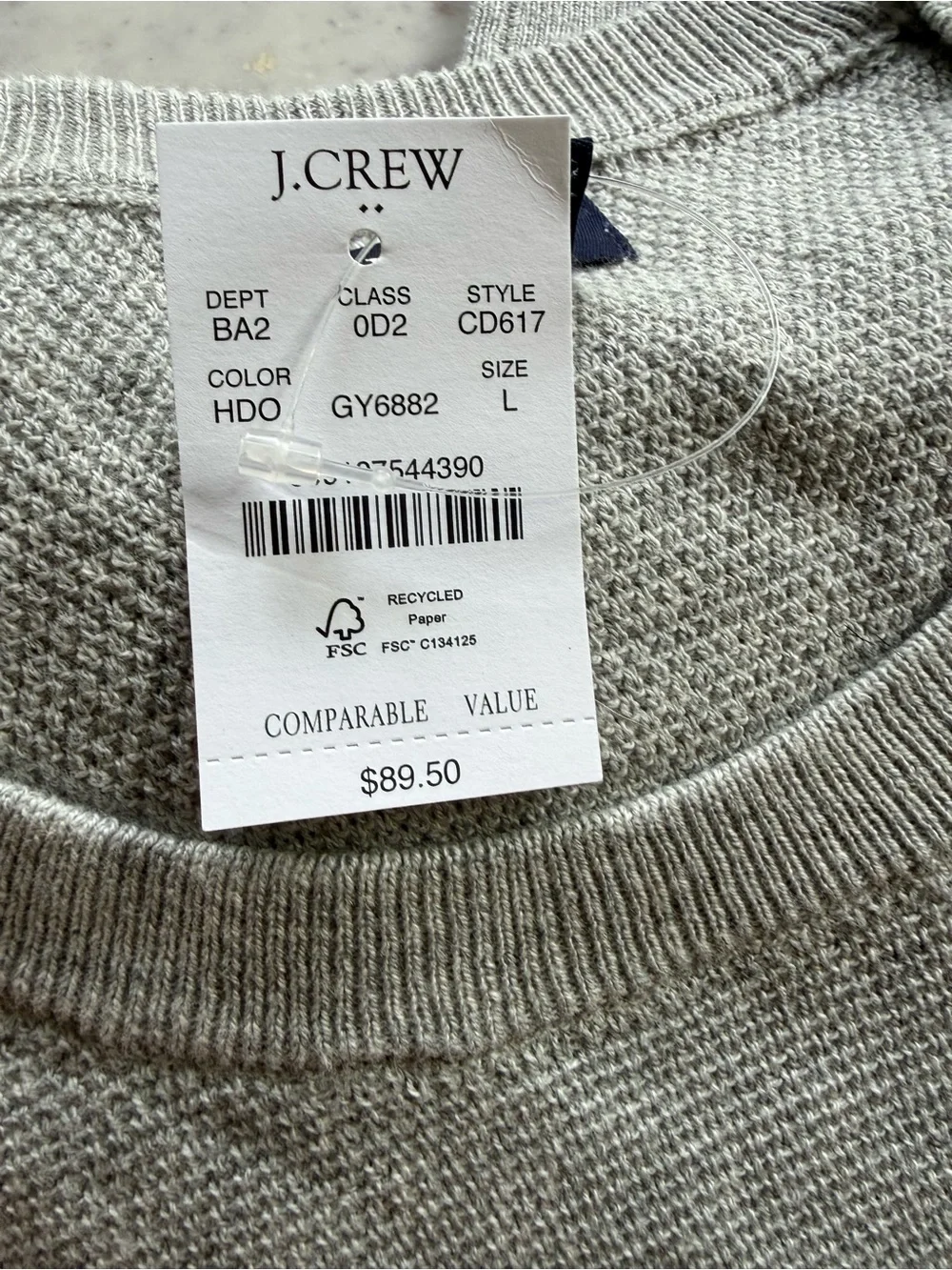 J. Crew Men’s Crewneck Sweater - Plum and Light Gray